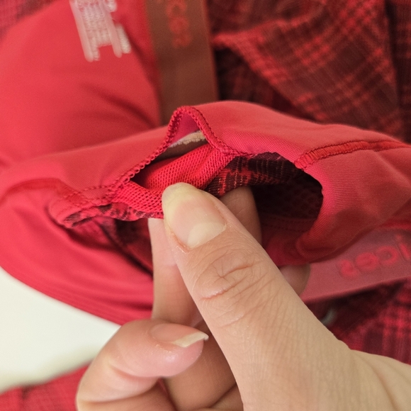 Outdoor Voices Move Free Red Legging Bra Pomegranate Red Plaid Compression Set M - Picture 10 of 17